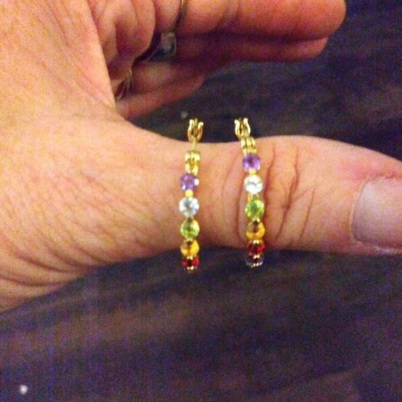 Gold over 925 Sterling earrings - Picture 1 of 3